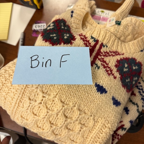 Vintage Womens Fair Isle Knit Sweater Cream Handknit Shetland Wool Size L - Picture 9 of 9